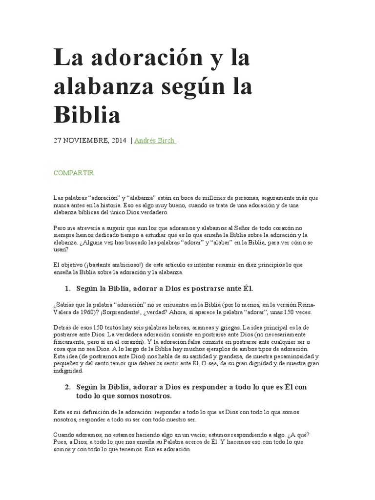 Adoración y Alabanza en la Biblia | PDF | Salmos | Cristo (título)