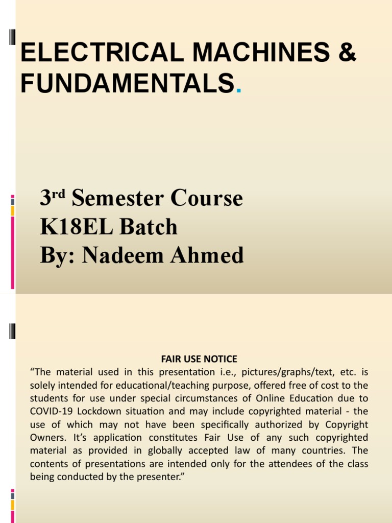 Basics of Electrical Machines PDF Induction