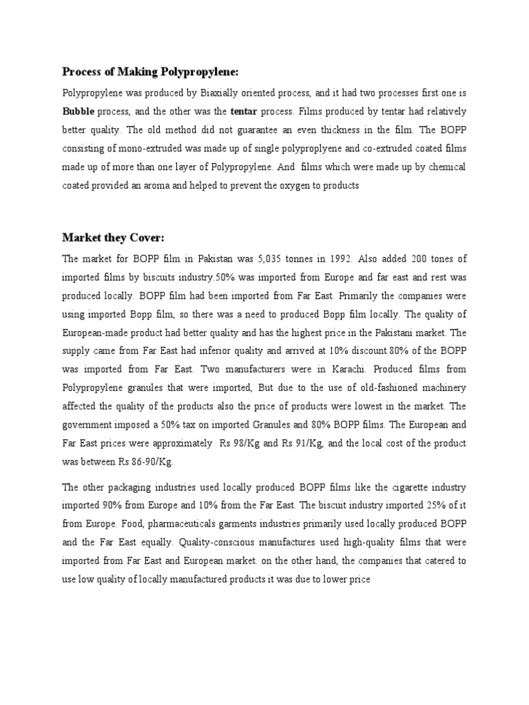 Process of Making Polypropylene | PDF | Economies | Industries
