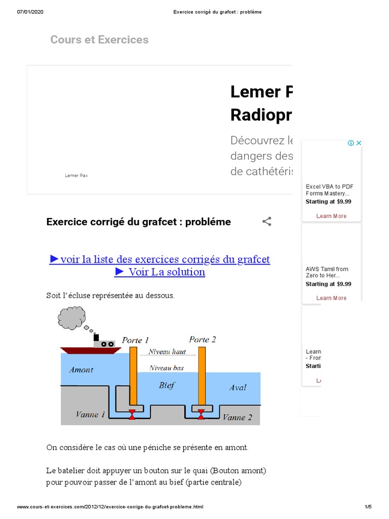 Exercice Corrigé Du Grafcet - Probléme | PDF | Soupape | Science