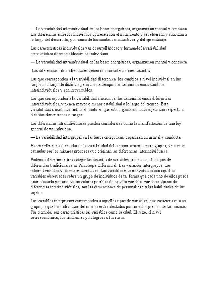 La Variabilidad Interindividual en Las Bases Energéticas | PDF