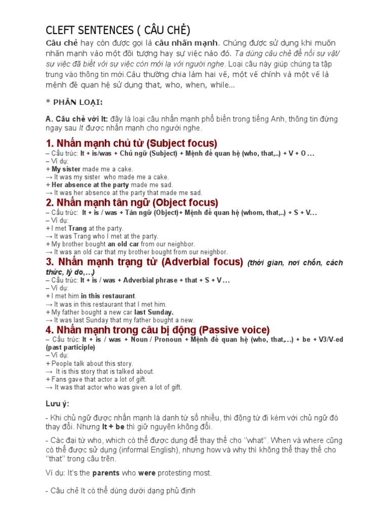 Cleft Sentences | PDF