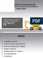 Customer Satisfaction Measurement and Management For The Customers of JCB India in Nagpur Region