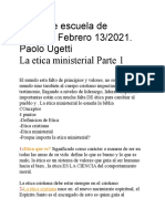 Escuela de Obreros La Etica Ministerial Paolo Uguetti