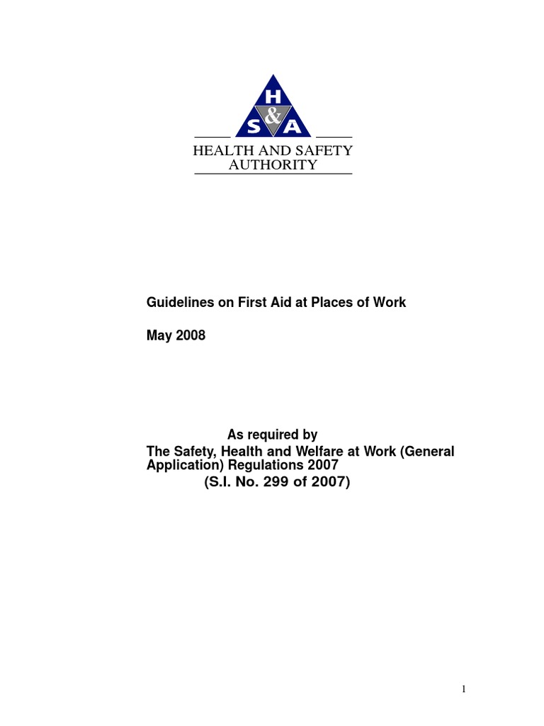 First Aid Guidelines for Workplaces | PDF | First Aid | Occupational ...