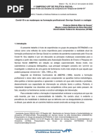 RESUMO EXPANDIDO - Covid-19 e as mudanças na formação profissional Serviço Social e o estágio 