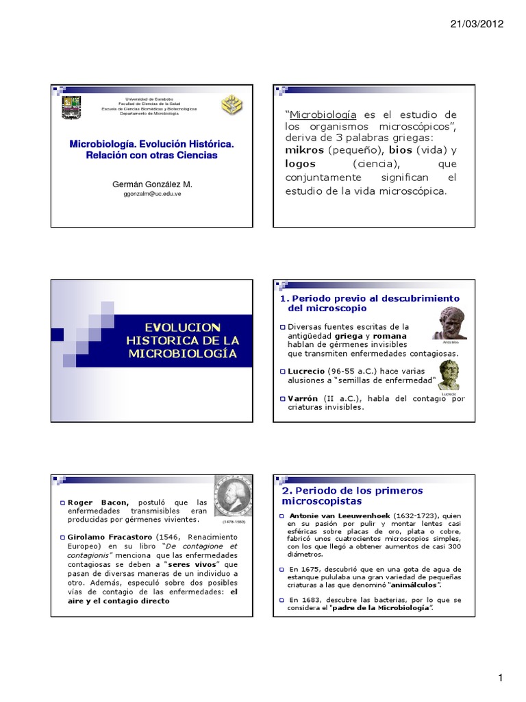 Historia de la Microbiología y Avances | PDF | Microbiología | Luis Pasteur