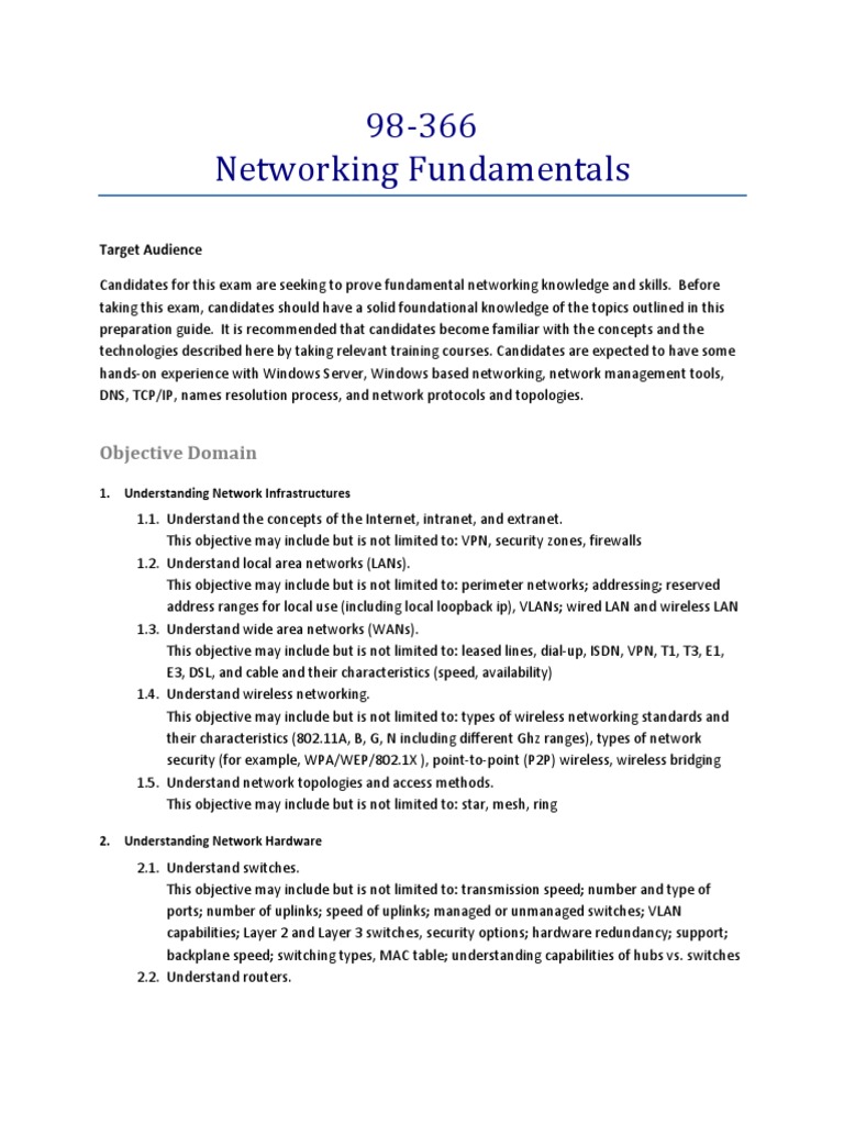 Networking Fundamentals Exam Guide | PDF | Ip Address | Computer Network