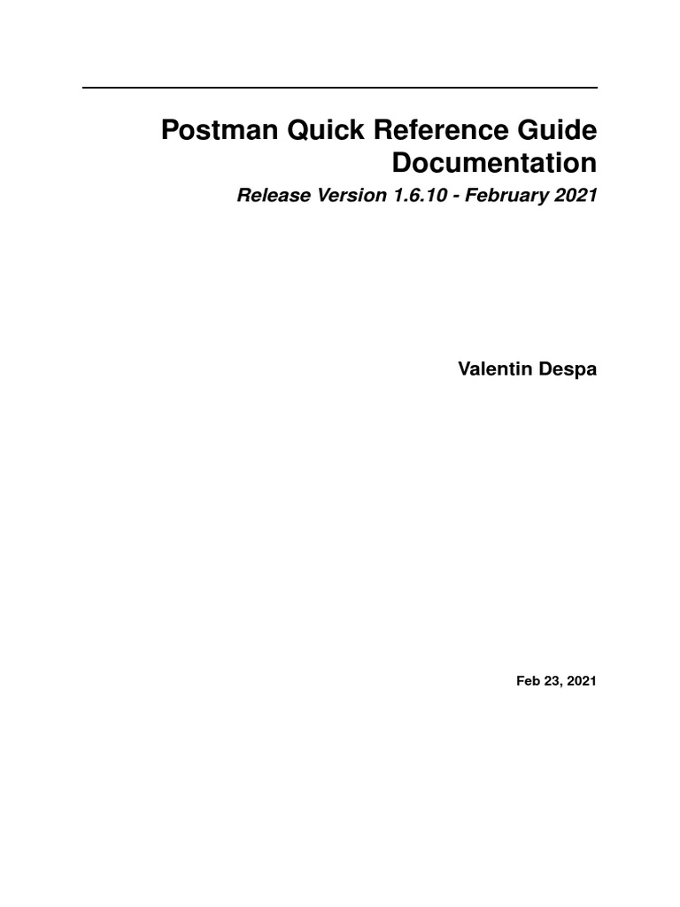 Postman Quick Reference Guide | PDF | Json | Xml