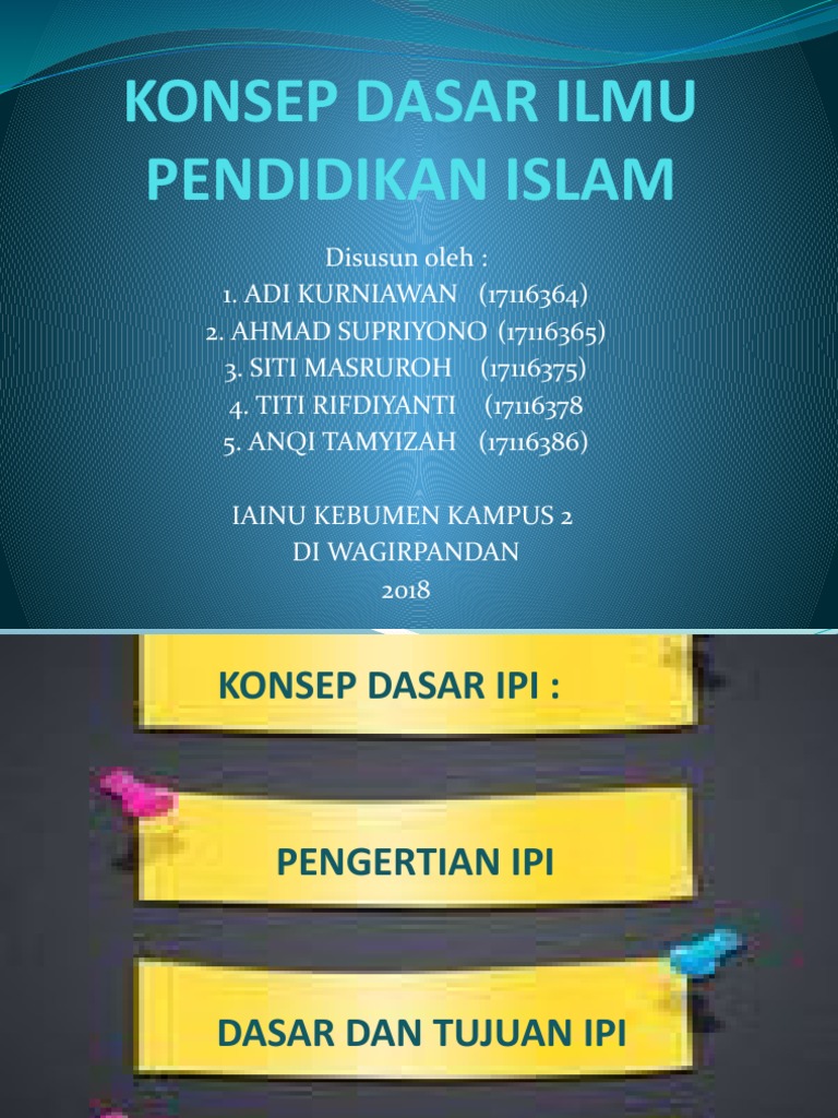 Konsep Dasar Ilmu Pendidikan Islam | PDF