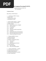 Natural Language Processing II (SC674: Contents of Course