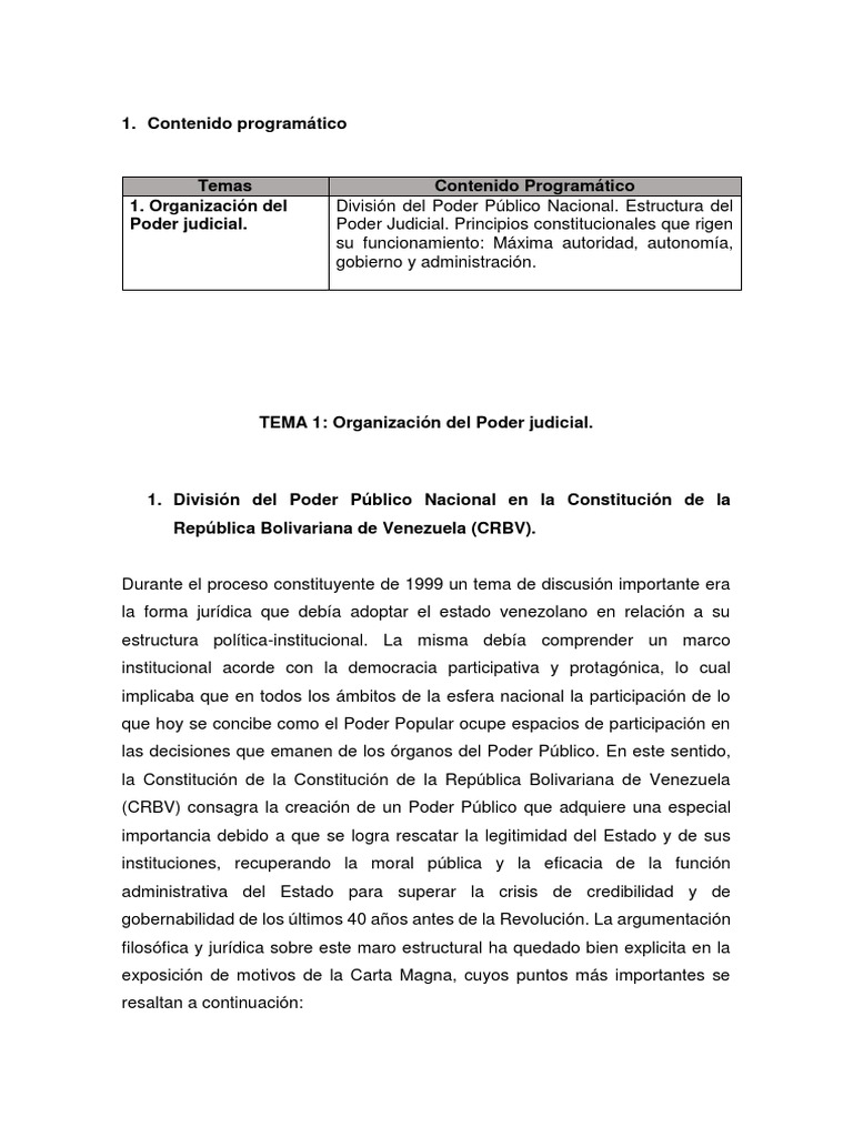 Estructura y Funcionamiento Del Poder Judicial en Venezuela | PDF