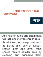 Care of Kitchen Tools and Equipment