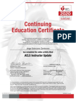 Continuing Education Certificate: ACLS Instructor Update