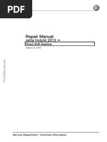 VW Jetta Hybrid 2013 Direct Shift Gearbox Repair Manual Edition 012016