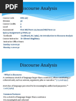 Discourse Analysis