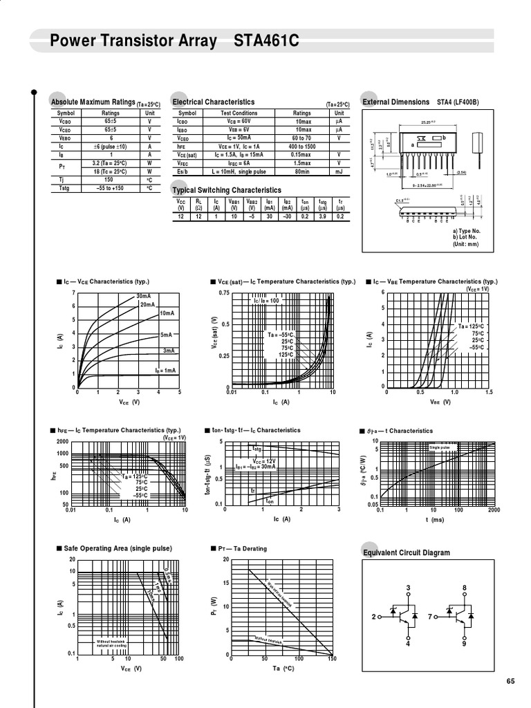 STA461C Power Transistor Datasheet | PDF | Electronic Engineering ...
