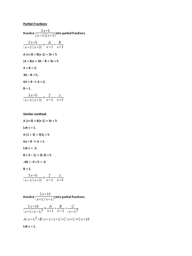 24.05.2020 (Partial Fractions) | PDF | Teaching Methods & Materials