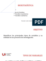 Bioestadistica 2 Tipos de Variables