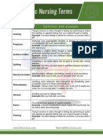 Psychiatric Nursing Terms Pamphlet