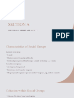 Section A: Indivisuals, Groups and Society