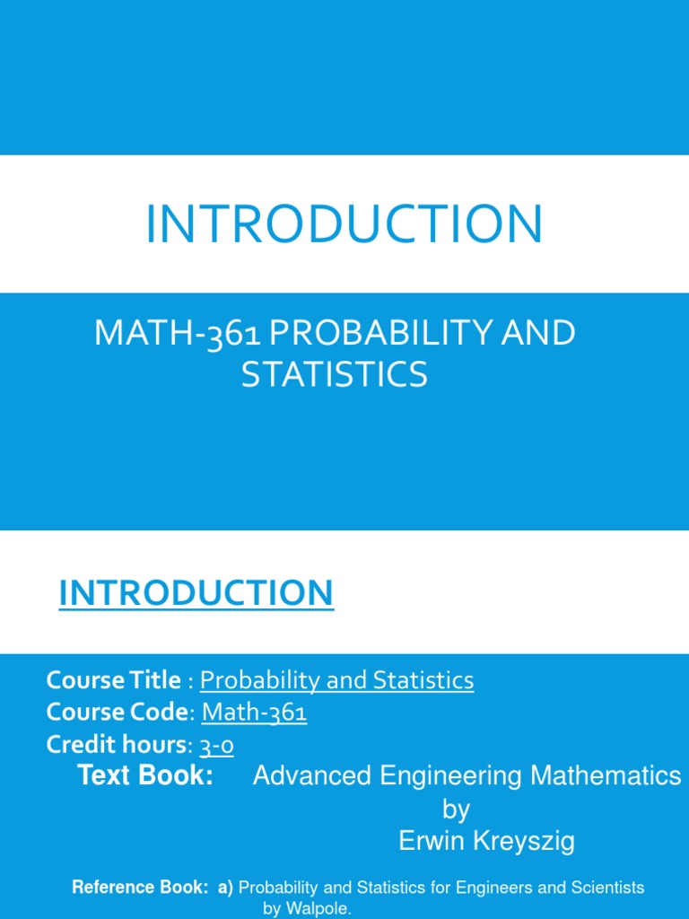 Lecture 1 - Introduction & Descriptive Statistics | PDF | Probability ...
