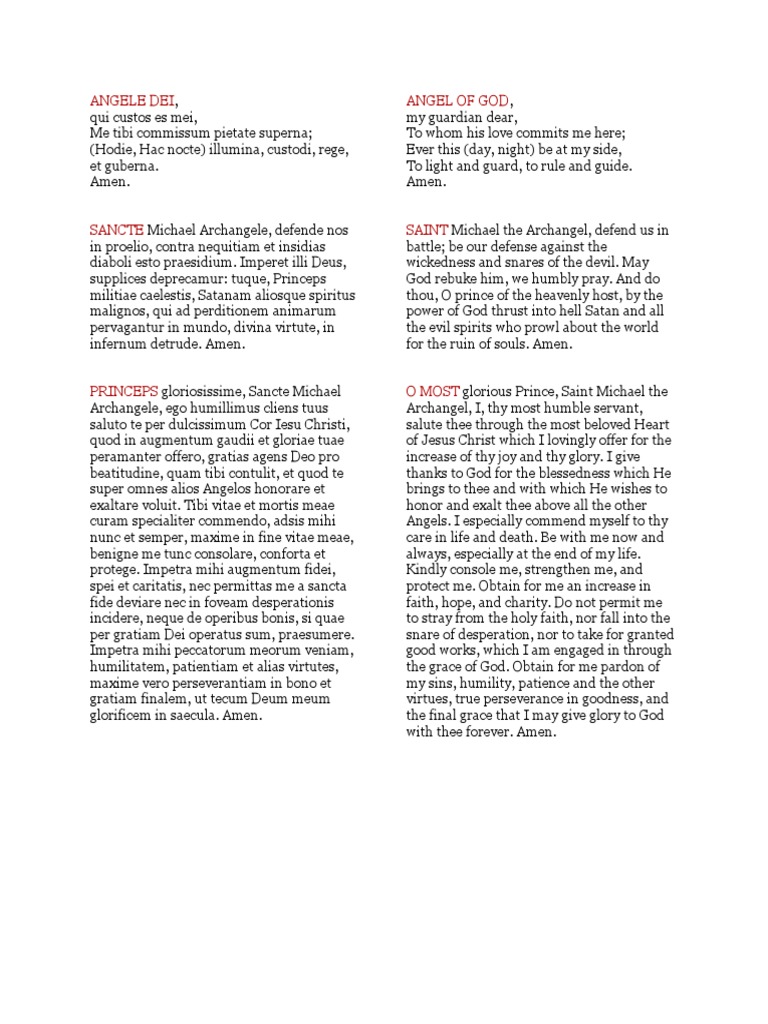 Angele Dei Angel of God PDF Michael (Archangel) Religious Belief