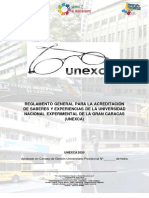 Reglamento General para La Acreditación de Saberes y Experiencia