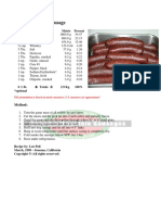 Smoked Venison Sausage: U.S. Ingredient Metric Percent