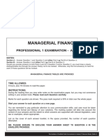 Managerial Finance: Professional 1 Examination - April 2019