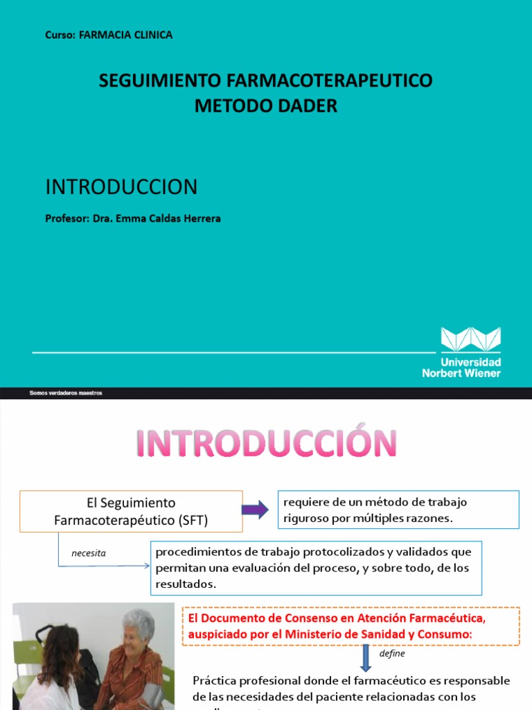 Seguimiento Farmacoterapéutico: Método DADER | PDF | Medicamentos con ...