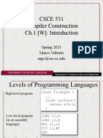 CSCE 531 Compiler Construction Ch.1 (W) : Introduction: Spring 2021 Marco Valtorta Mgv@cse - Sc.edu