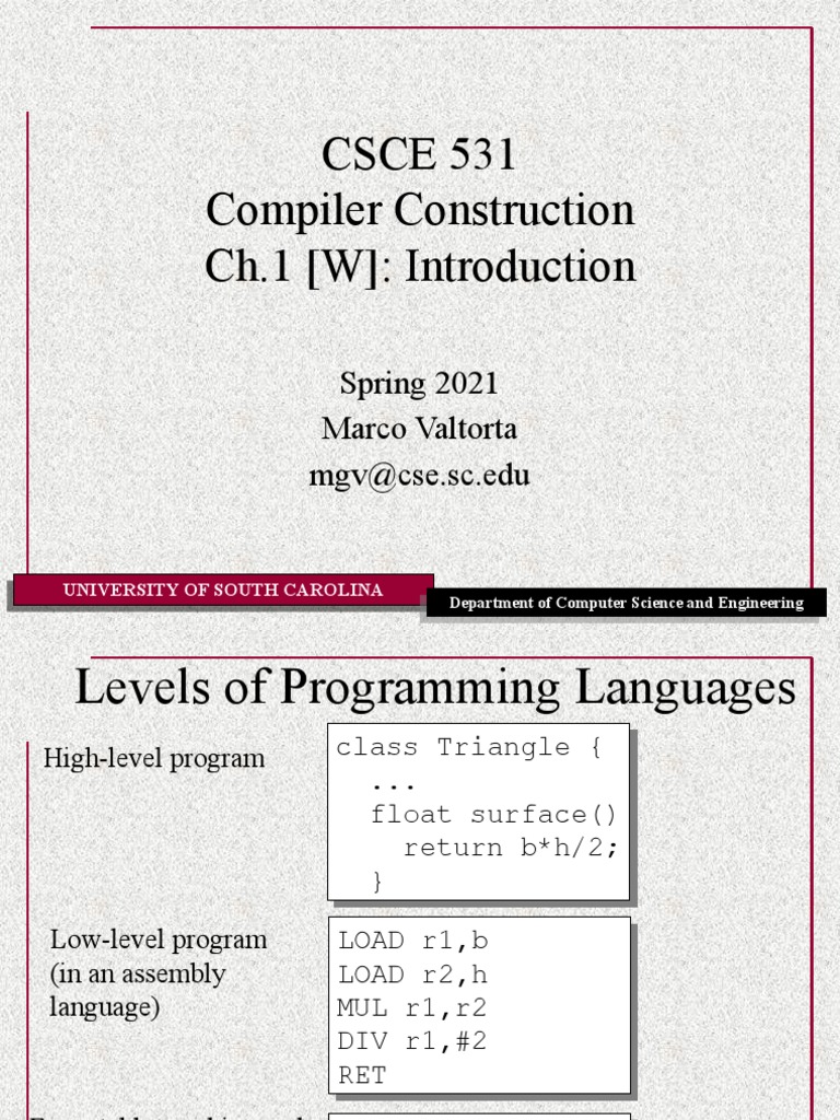 Compiler Construction Overview | PDF | Compiler | Variable (Computer ...