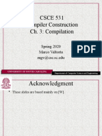 CSCE 531 Compiler Construction Ch. 3: Compilation: Spring 2020 Marco Valtorta Mgv@cse - Sc.edu