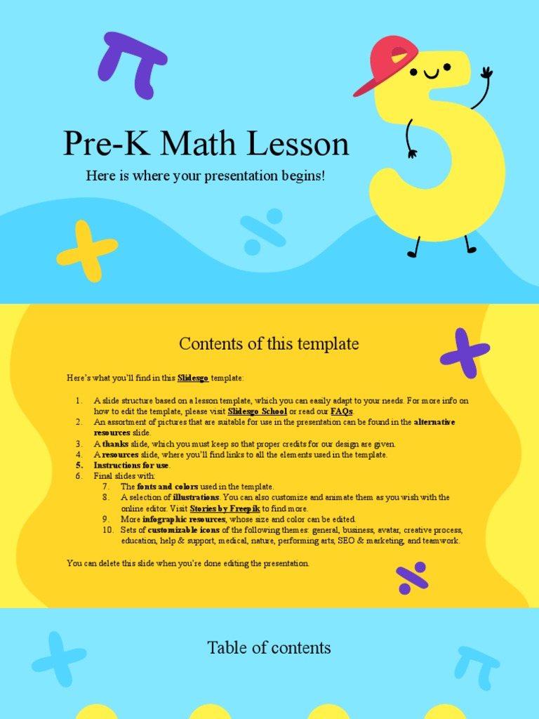 Pre-K Math Lesson by Slidesgo | PDF | Planets | Saturn