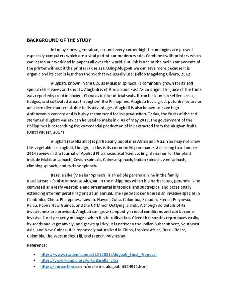 Alugbati: A Cost-Effective Ink Alternative | PDF | Plants | Organisms