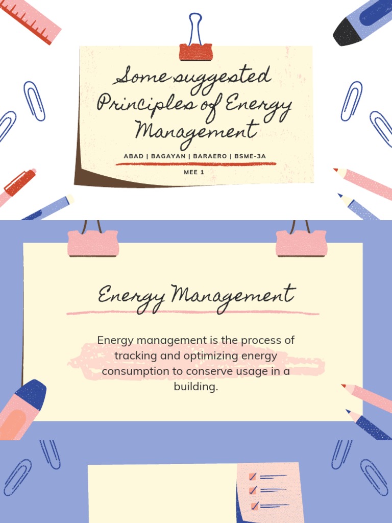 Some Suggested Principles of Energy Management PDF Energy