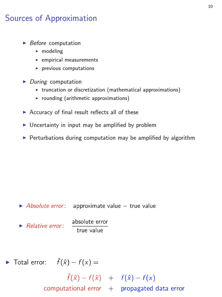 Error Analysis in Computation | PDF | Approximation | Pi