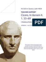 Cicero in Verrem II Teacher Support