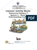 Learners' Activity Sheets: Homeroom Guidance 7 Quarter 3 - Week 3 Understanding Conflict