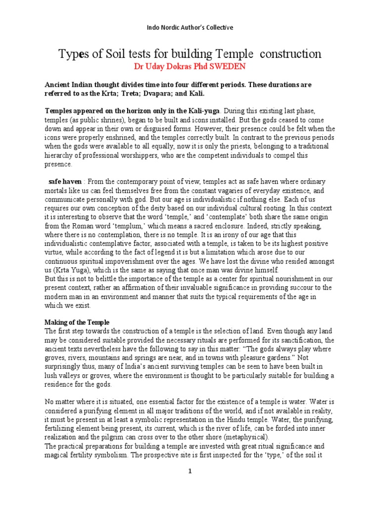 Temple Construction and Soil Selection | PDF | Density | Deep Foundation