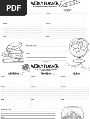 MYnd Map FREE Weekly Planner Printable pdf