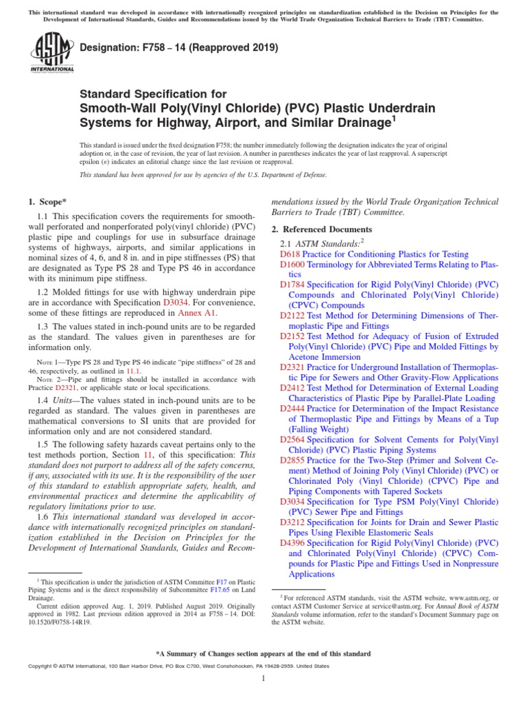 SmoothWall Poly (Vinyl Chloride) (PVC) Plastic Underdrain Systems For