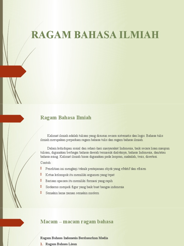 Ragam Bahasa Ilmiah | PDF