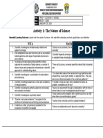 Activity 1 - The Nature of Science