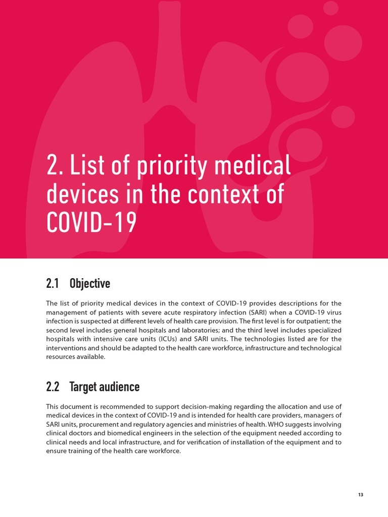 List of Priority Medical Devices in The Context of COVID19 PDF