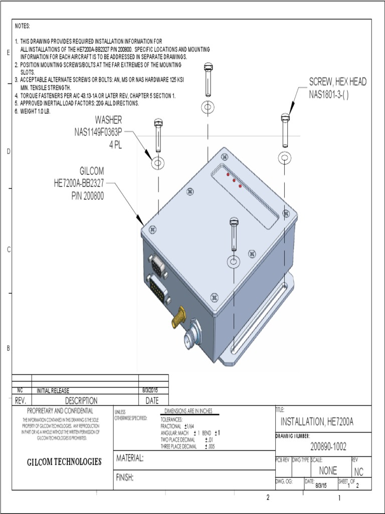 HE7200A-BB2327 Installation Guide | PDF | Screw | Building Materials