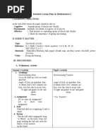 Grade 1 Math Lesson Plan on Fractions | PDF | Lesson Plan | Learning