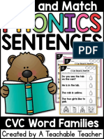 1 - CVC - Read & Match Sentences With CVC Words
