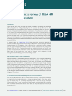 HR Integration: A Review of M&A HR Integration Literature: Chang-Howe (2019)